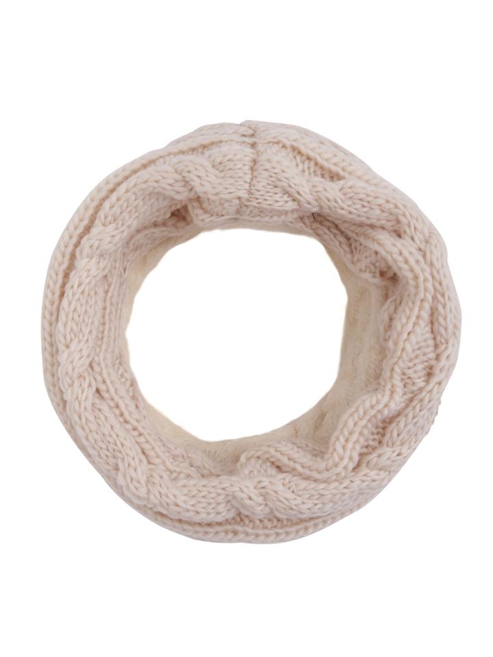 Romwe Beige Cable Knit Scarf