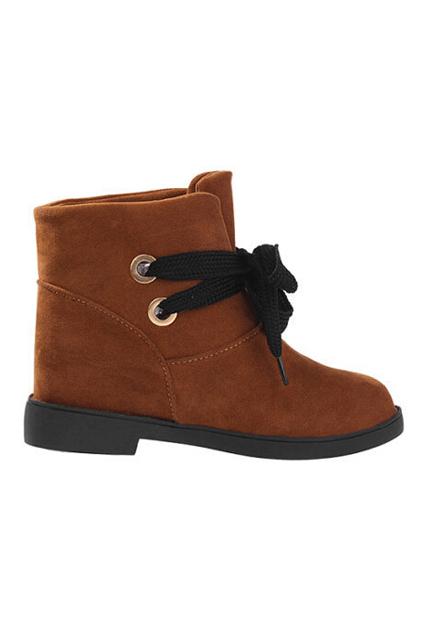Romwe Shoelace Brown Boots