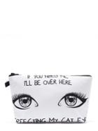 Romwe Eye & Slogan Print Makeup Bag