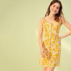 Romwe Daisy Floral Button Front Sundress