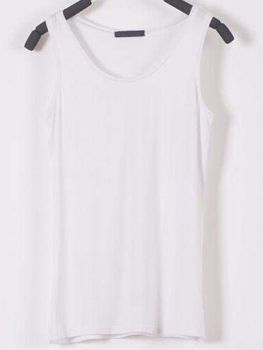 Romwe Scoop Neck Slim White Tank Top