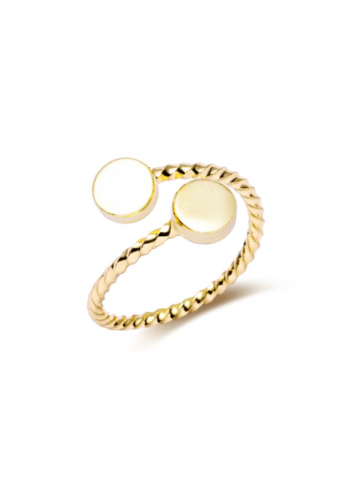 Romwe Gold Geo Opening Twist Rings