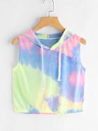 Romwe Hooded Water Color Tank Top