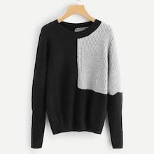 Romwe Two Tone Spliced Jumper