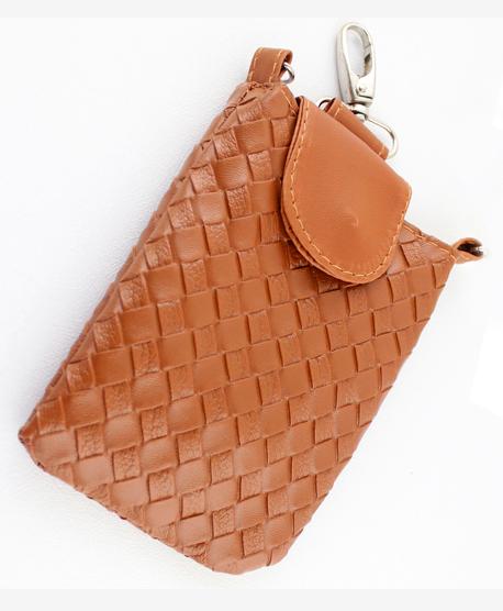 Romwe Khaki Pu Leather Braided Clutch Bag