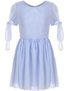 Romwe Short Sleeve With Bow Mesh Dress