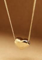 Romwe Gold Heart Chain Necklace