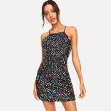 Romwe Sequin Cami Dress