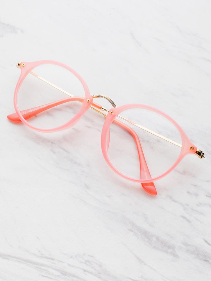 Romwe Metal Top Bar Glasses With Clear Lens