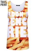 Romwe This Is Print French Fries Print Tank Top