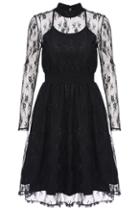 Romwe Black Elegant Lace Dress