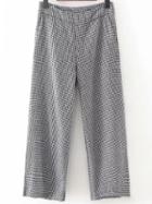 Romwe Black And White Houndstooth Pants