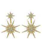 Romwe Rhinestone Snowflake Stud Earrings