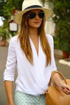 Romwe White V Neck Dip Hem Loose Blouse