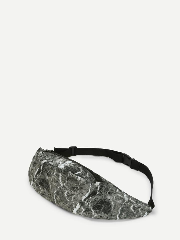 Romwe Marble Texture Bum Bag