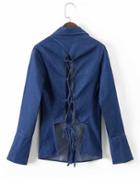 Romwe Lace Up Back Denim Tops