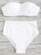 Romwe High Rise Bandeau Bikini Set