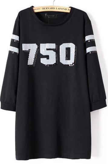 Romwe Sequined 750 Embroidered Blouse