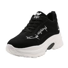 Romwe Slogan Embroidered Lace-up Trainers