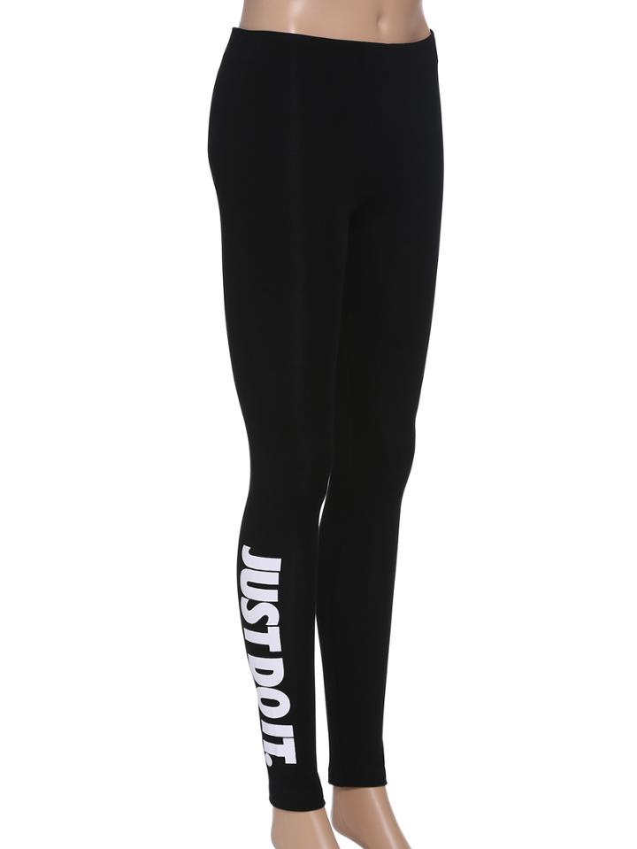 Romwe Letters Print Slim Leggings