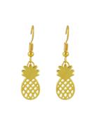 Romwe Gold Color Tropical Fruit Pineapple Dangle Earrings
