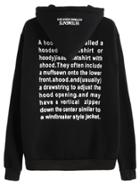 Romwe Black Sentence Print Drawstring Hooded Pocket Sweatshirt
