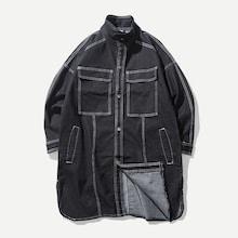 Romwe Men Cut And Sew Slit Hem Denim Jacket