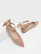 Romwe Bow Decorated Pointed Toe Flats