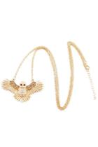 Romwe Romwe Diamante Flying Owl Pendant Necklace