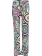 Romwe Multicolor Wheel Print Straight Pant
