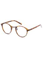 Romwe Brown Plastic Leopard Frame Round Glasses