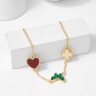 Romwe Heart & Butterfly Chain Bracelet