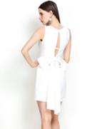 Romwe Sleeveless Bow Backless Dress
