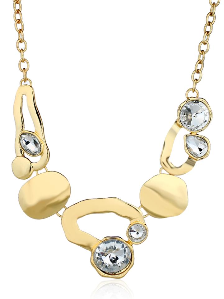 Romwe Stone Detail Asymmetrical Chain Necklace