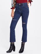 Romwe Rips Front Boot Cut Jeans