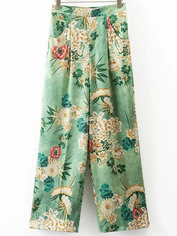 Romwe Full Length Palazzo Leg Pants