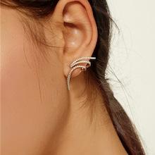 Romwe Spiral Design Rhinestone Stud Earrings 1pair