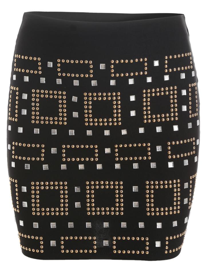 Romwe With Diamond Boydcon Skirt