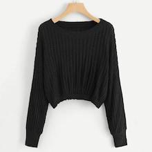Romwe Drop Shoulder Pointelle Sweater