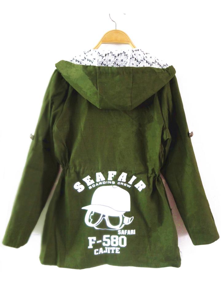 Romwe Hooded Cartoon Print Drawstring Coat