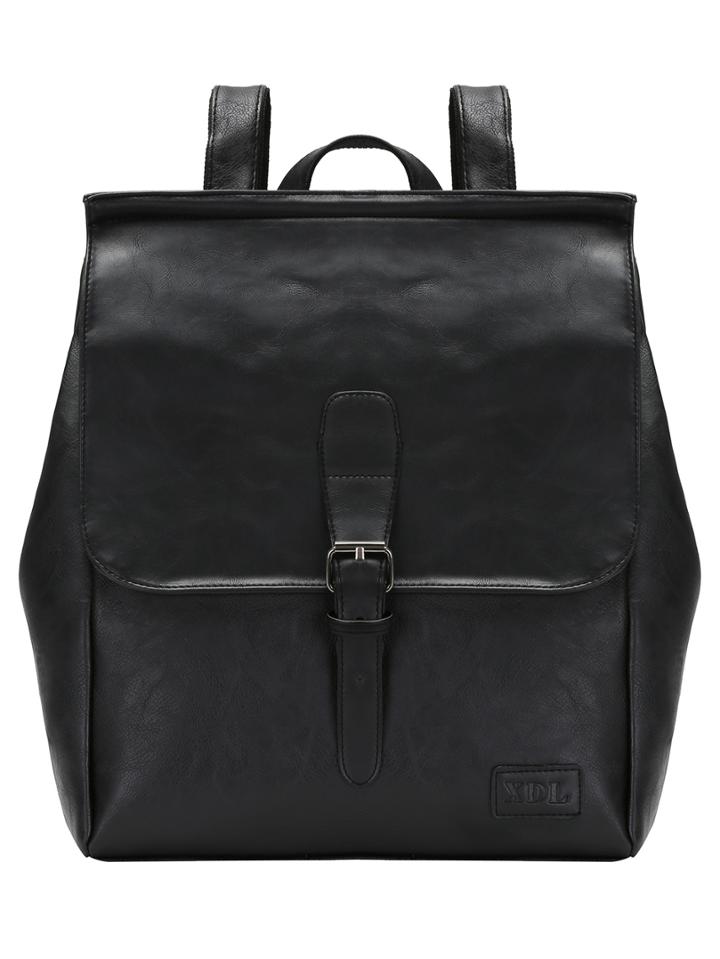 Romwe Buckle Featured Snap Buttoned Flap Backpack