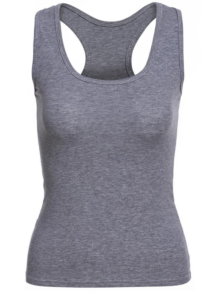 Romwe Round Neck Slim Tank Top