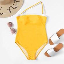 Romwe One Shoulder One Piece Swimsuit