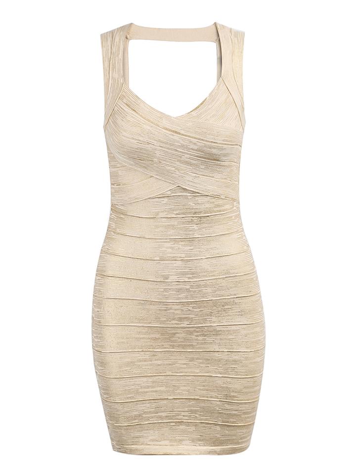 Romwe Sweetheart Neckline Backless Bandage Dress
