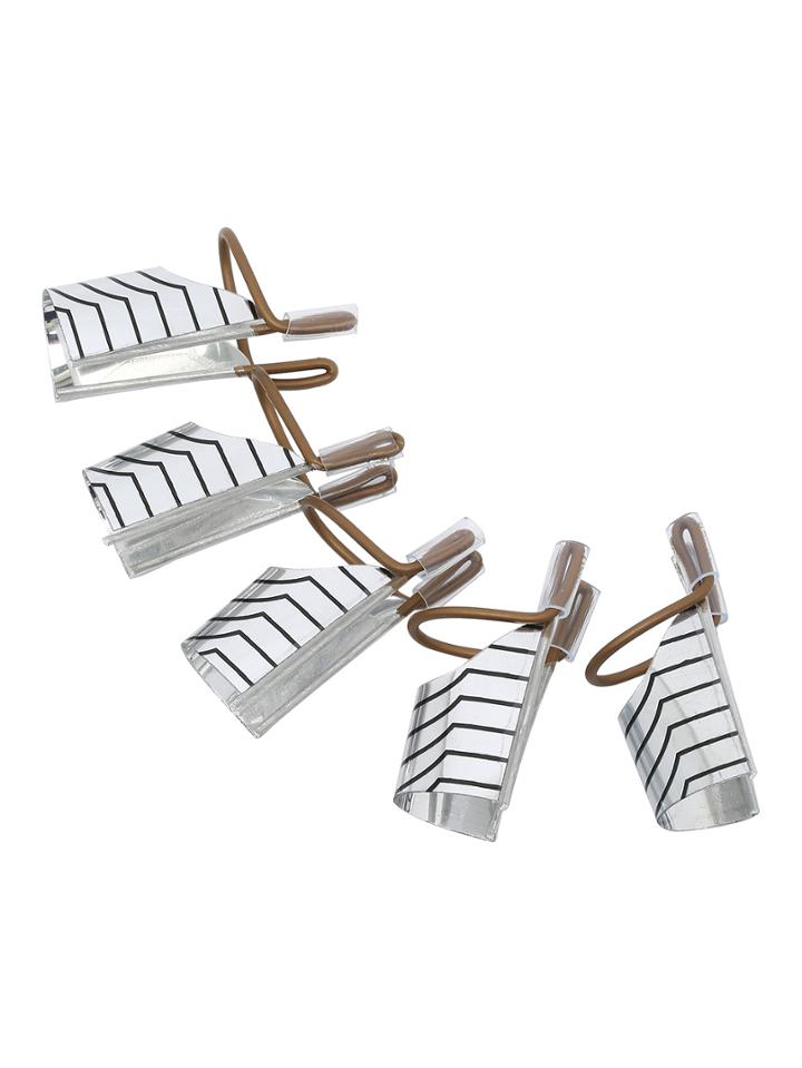 Romwe Silver Metal Fingers Pallets Nail Tool