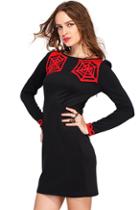 Romwe Cobweb Black Dress