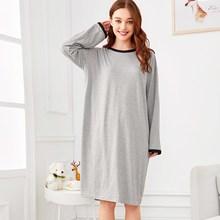 Romwe Contrast Side Night Dress