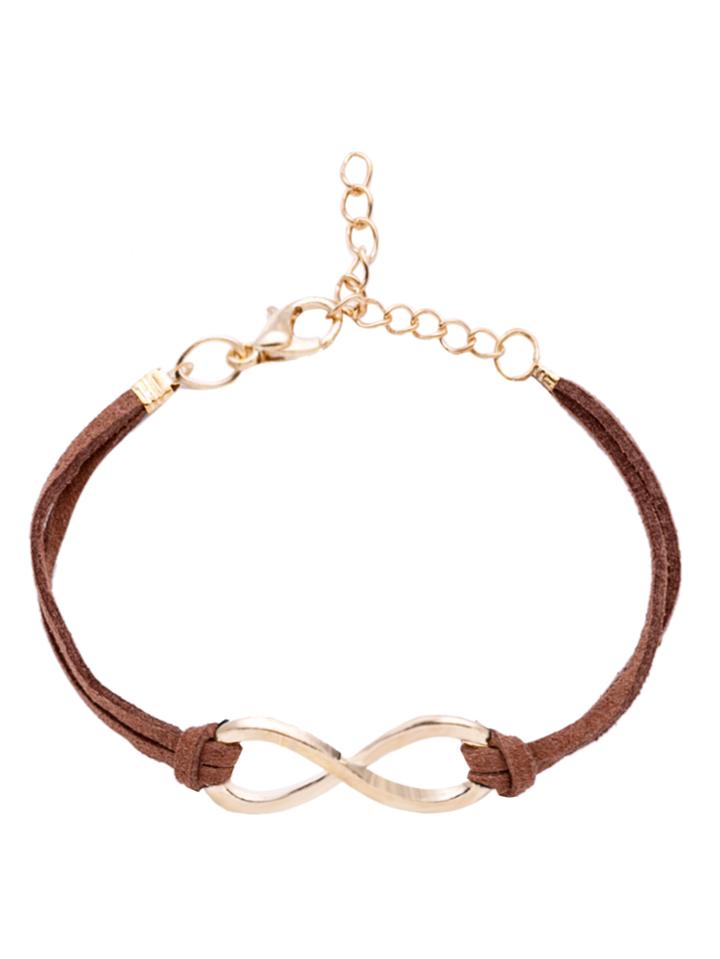Romwe Coffee Double Layered Cross Metal Bracelet