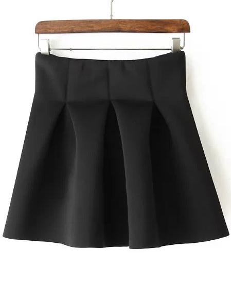 Romwe High Waist Ruffle Flare Skirt