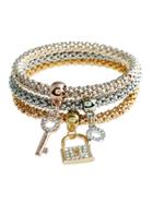 Romwe Lock & Key Charm Bracelet 3pcs